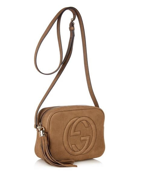 gucci brown leather crossbody bag|authentic Gucci soho crossbody bag.